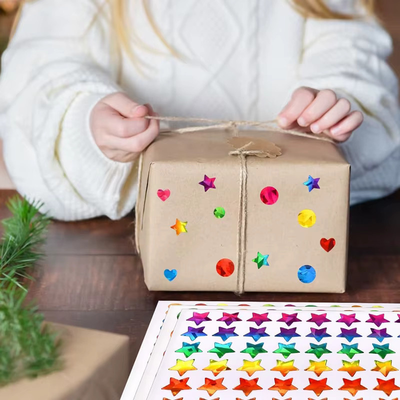 Kleine Sterne Punkt Herzen Aufkleber, multicolor, für Kinder - Bild 4