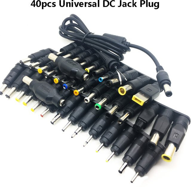 BSN DC-Stromadapter-Set mit AC-Stecker und 5,5x2,1mm DC-Buchse für Thinkpad Laptops, Schwarz - Bild 1
