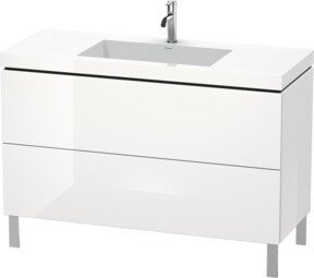 Duravit Waschtischunterschrank L-Cube c-bonded in Weiß Hochglanz mit 2 Auszügen, B/T/H: 120 x 48 x 69,8 cm - Bild 1