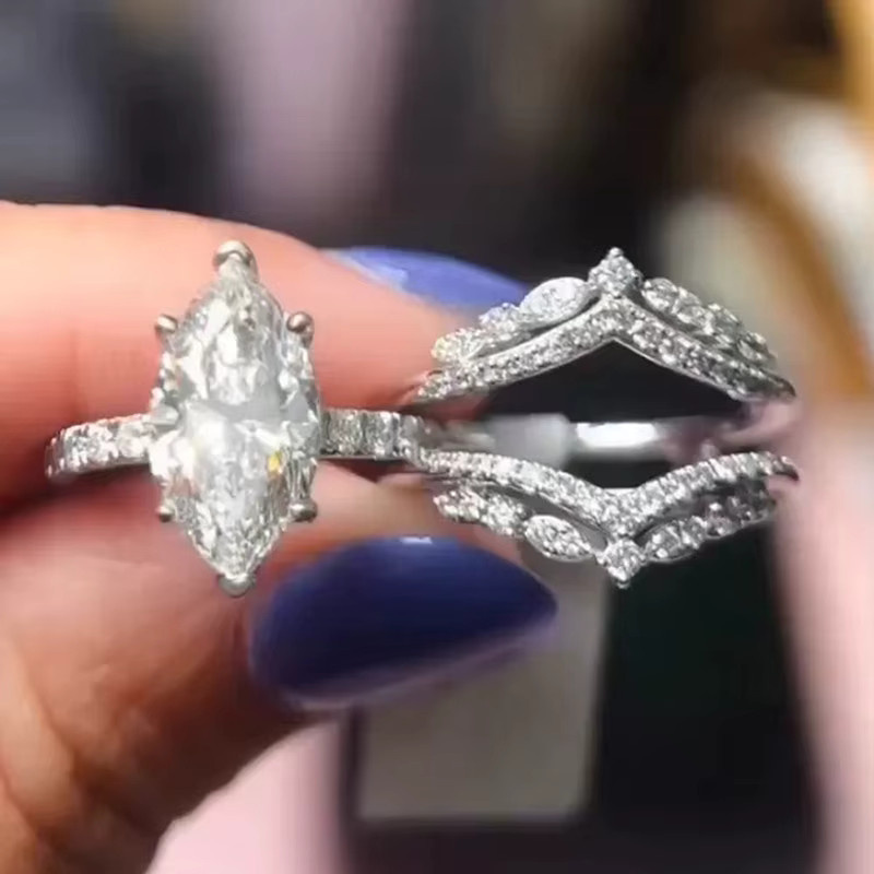Huitan Ring Set, Silber, Zirkonia, Damen - Bild 3