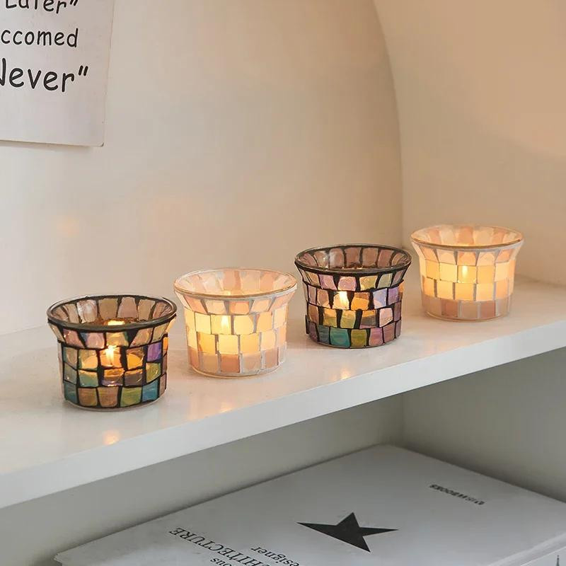 Kerzenständer aus Mosaikglas in Multicolour von Household supplies MH im schlichten Stil - Bild 2