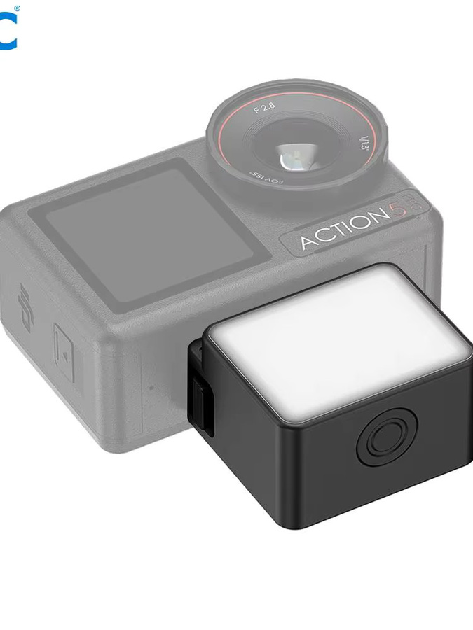 JJC Video-Vlog-LED-Licht für DJI Osmo Action 5 Pro, Action 4 und Action 3, IPX5 wasserdicht, Schwarz, 500mAh - Bild 7