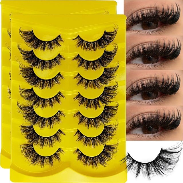 BLL.cf Falsche Wimpern 3D Winged End Fuchsenaugenwimpern, 2er Packung - Bild 1