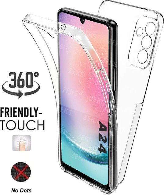 Hybrid Silikon Hard Cover 360 Grad Doppelseitige Schutzhülle für Samsung Galaxy A-Serie (A12, A13, A14, A23, A24, A25, A32, A33, A51, A52, A53, A54, A71, A72, A73, A04S) in Transparent - Bild 1