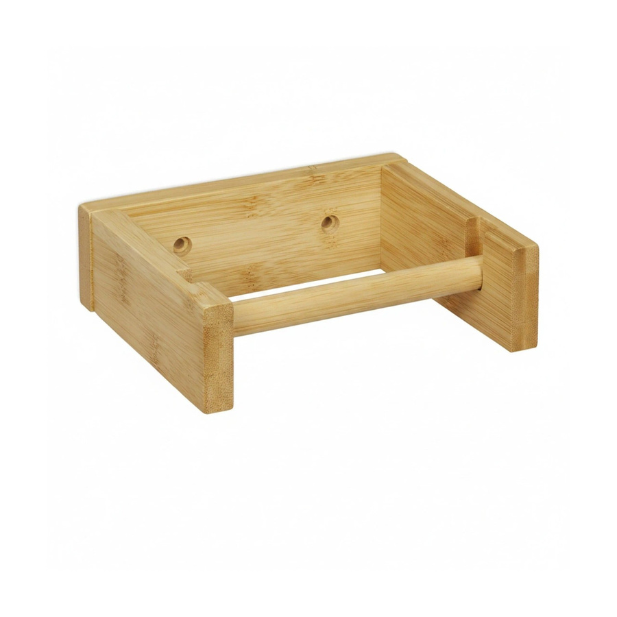 Relaxdays Toilettenpapierhalter aus Bambus in Natur zur Wandmontage, B/T/H: 16 x 5 x 13 cm - Bild 2
