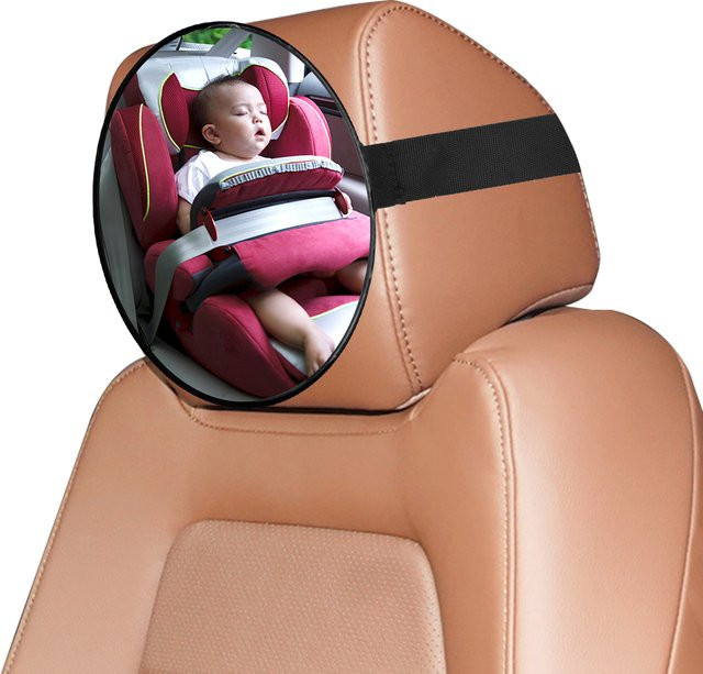 Konvexer Babyspiegel für die Autosicherheit zur Überwachung deines Kindes im Rücksitz, Schwarz - Bild 1