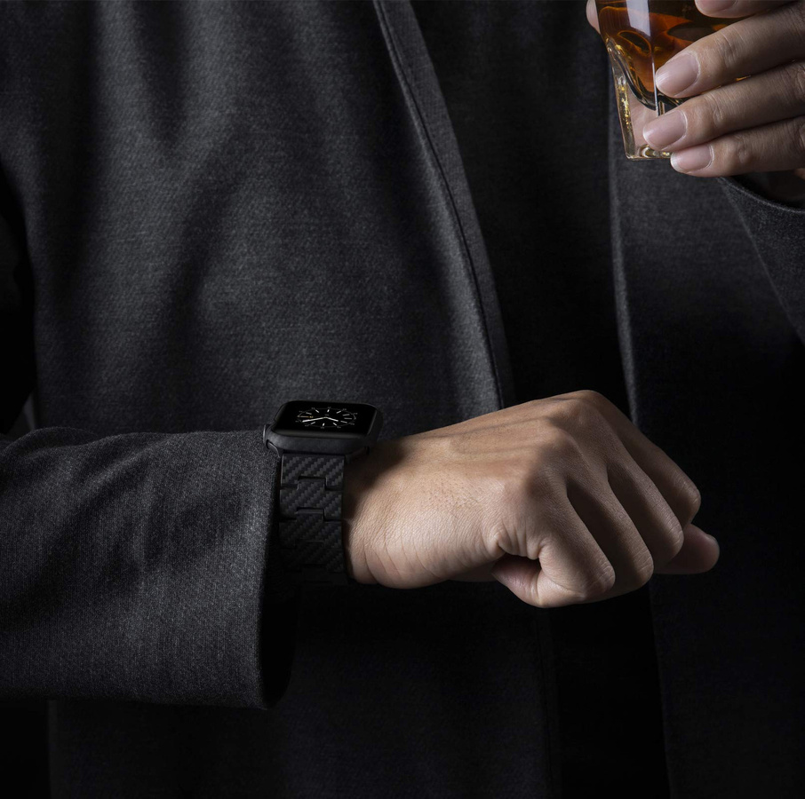 SMAEL Kohlefaserarmband für Apple Watch und iWatch in Schwarz, Blau oder Grün - Bild 2