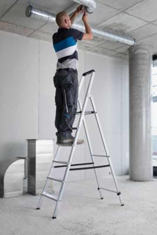 MUNK Aluminium-Stehleiter ML einseitig begehbar, 7 Stufen, Silber - Bild 3