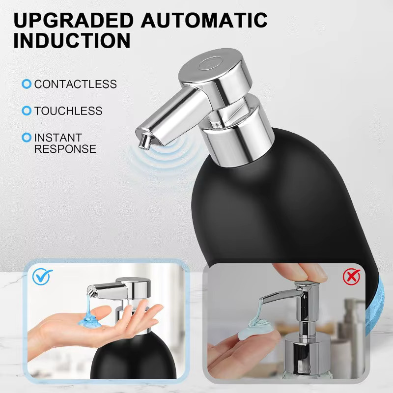 Sarmocare Intelligenter Seifenspender mit Sensorpumpe, USB wiederaufladbar, 320 ml, in Weiß oder Schwarz - Bild 5