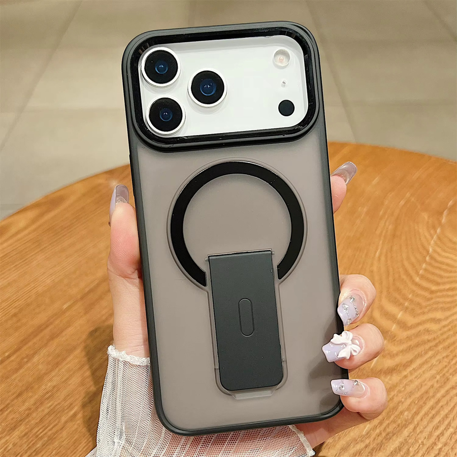 Stoßfeste MagSafe Hülle mit Kickstand für iPhone 17 Pro Max, 15, 14, 13, 11 in Pink, matt und durchscheinend - Bild 2