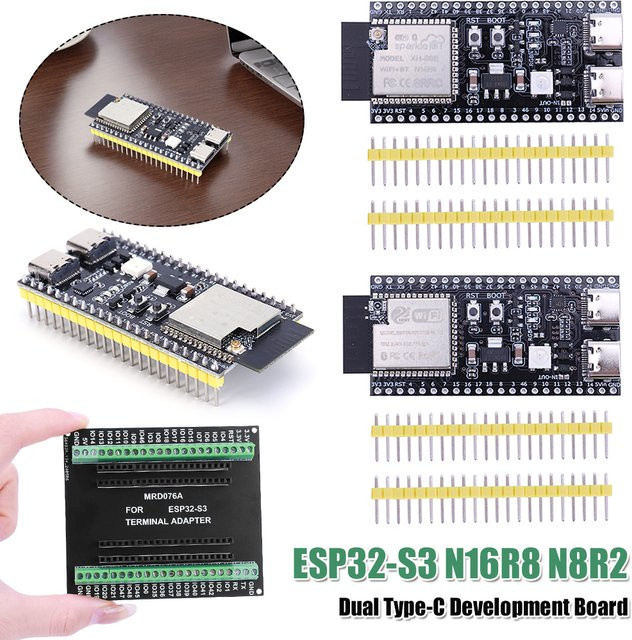 ALLOYSEED ESP32 S3 Dual Type-C Entwicklungsboard mit WiFi-Erweiterungsplatine und 2,4G WLAN-Modul in Schwarz - Bild 1