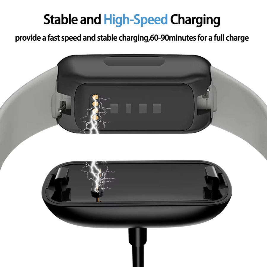 IEOVIEE USB-C Ladegerät für Fitbit Inspire 3 Fitness Tracker mit Kabelclip in Schwarz - Bild 3