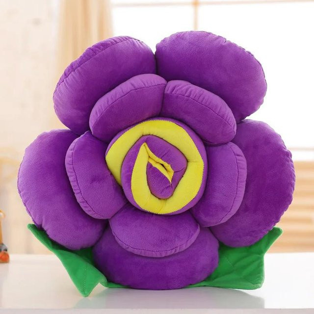 Großes Rosenkissen aus Plüsch in Lila von Binchi Fitness, Durchmesser: 40 cm - Bild 1