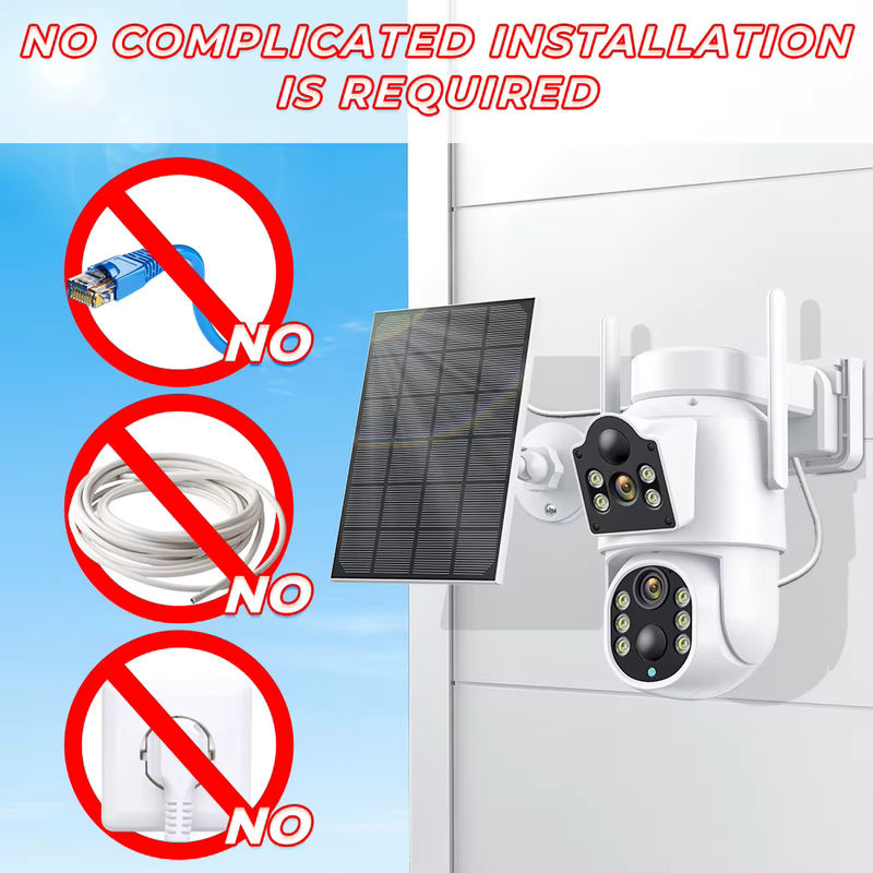 BESDER 4MP PTZ Wifi Solar Kamera Outdoor mit Dual Screen, 2MP IP Kamera, Nachtsicht und 7800mAh Akku, Farbe: Weiß - Bild 5