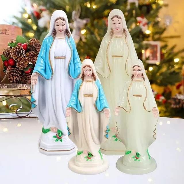 Handgefertigte katholische Jungfrau Maria Statue aus Kunststoff für deine Weihnachtsdekoration - Bild 1