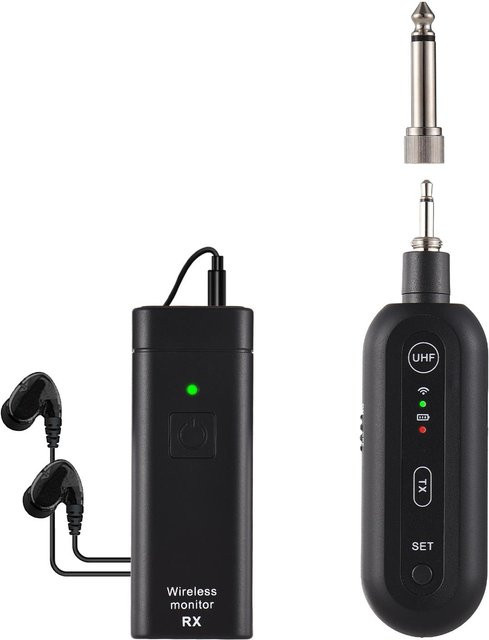 TOMTOP JMS Drahtloses In-Ear-Monitorsystem UHF mit 90 Grad drehbarem Sender-Empfänger-Set in Schwarz - Bild 1