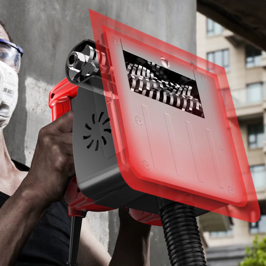 CNCEST Elektrischer Wandhobel 1200 W in Rot mit 16 cm Hobelbreite für Beton und Renovierungsarbeiten - Bild 2