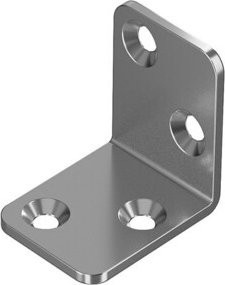 Hettich Universalwinkel aus verzinktem Stahl in Silber, B/H: 31 x 31 mm, Tiefe: 25 mm, Stärke: 2 mm - Bild 1