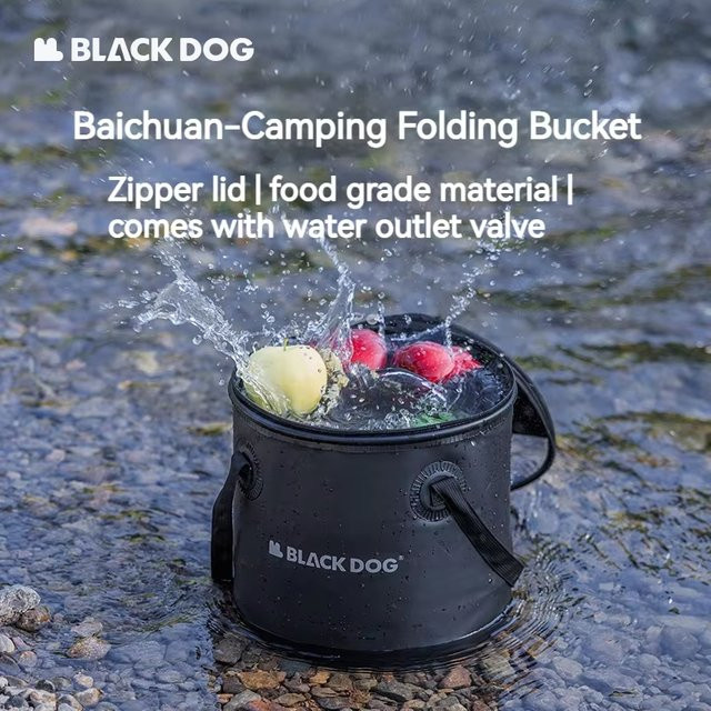 Blackdog Faltbarer Wasserbehälter mit Deckel, Schwarz, 20 l - Bild 1