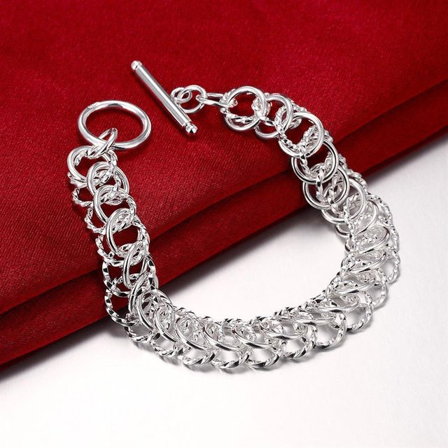 Allbestart Armband 925 Silber, Klassisch, Damen, 20 cm, grau - Bild 1