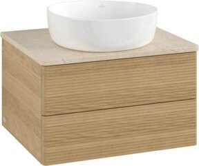 V&B Waschtischunterschrank Antao mit Frontstruktur in Honey Oak, B/T/H: 60 x 36 x 50 cm - Bild 1