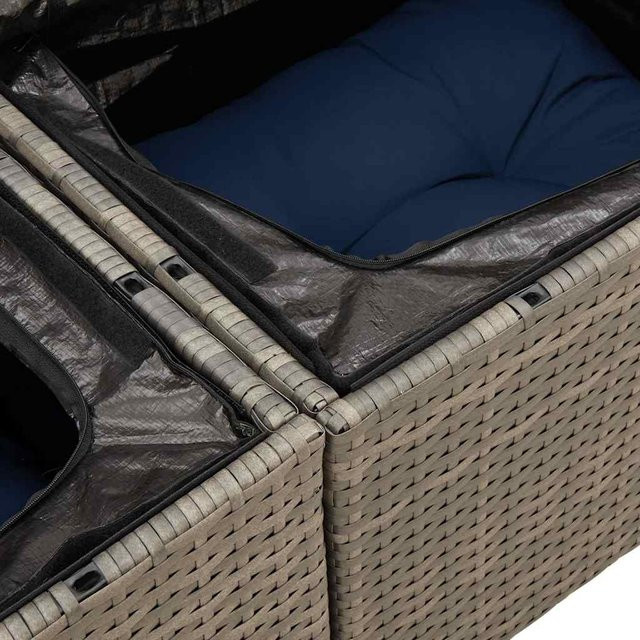 7-teiliges Gartensofa-Set aus grauem Poly-Rattan mit Kissen von VD Home Furnishing - Bild 1