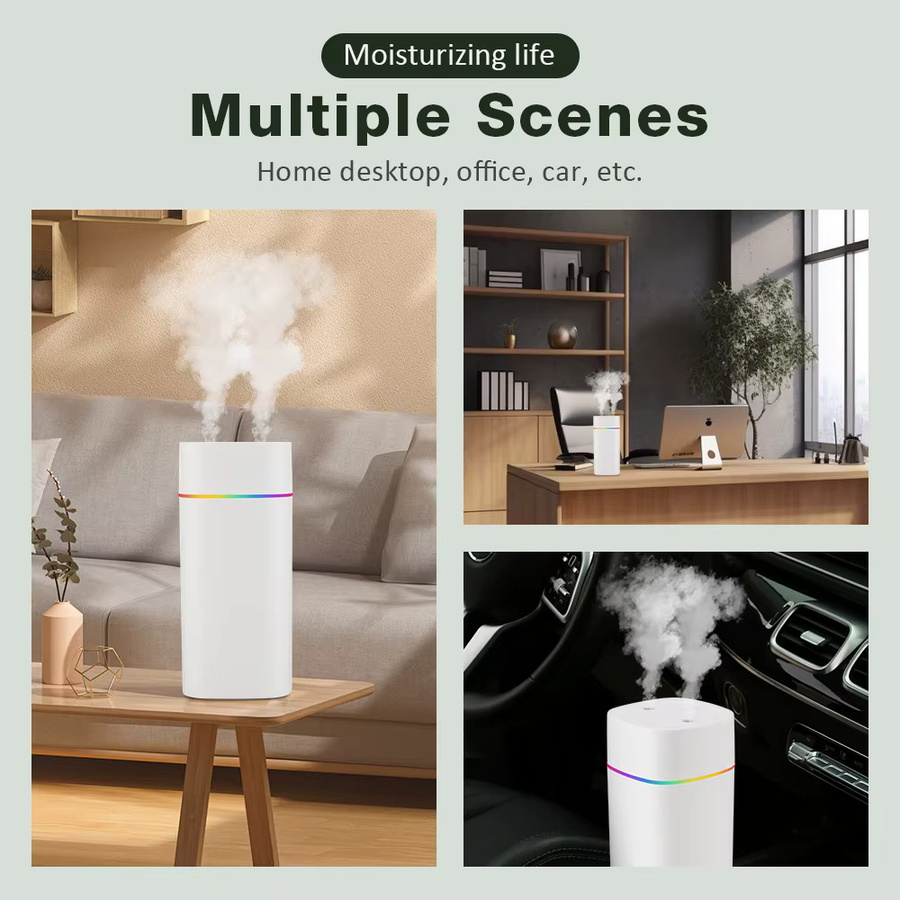 AFDEAL Aroma Diffusor mit Nano Nebel Maker und farbiger Beleuchtung, 600 ml Luftbefeuchter für Home und Auto, Weiß - Bild 4