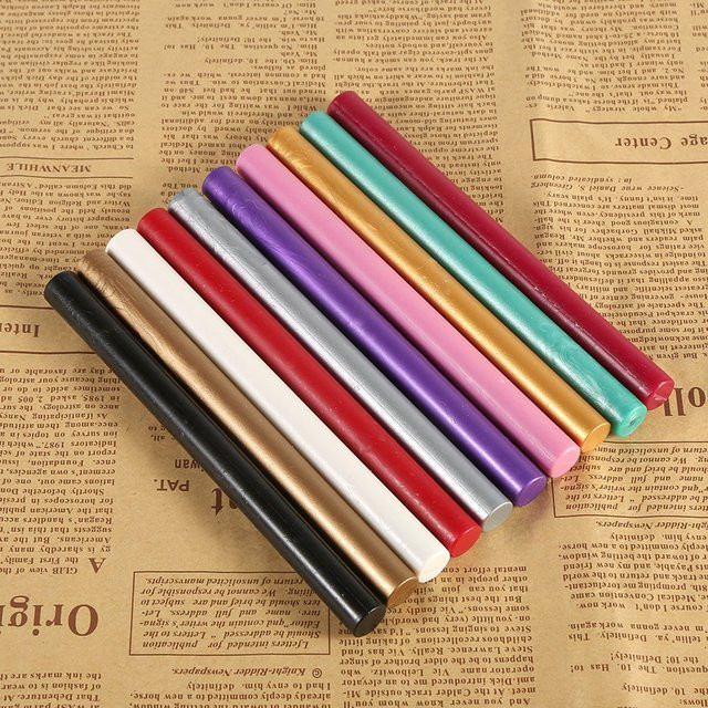 Qiilu Stempelwachssticks im 10er-Set in 10 Farben für Vintage-Siegel und Einladungskarten - Bild 1