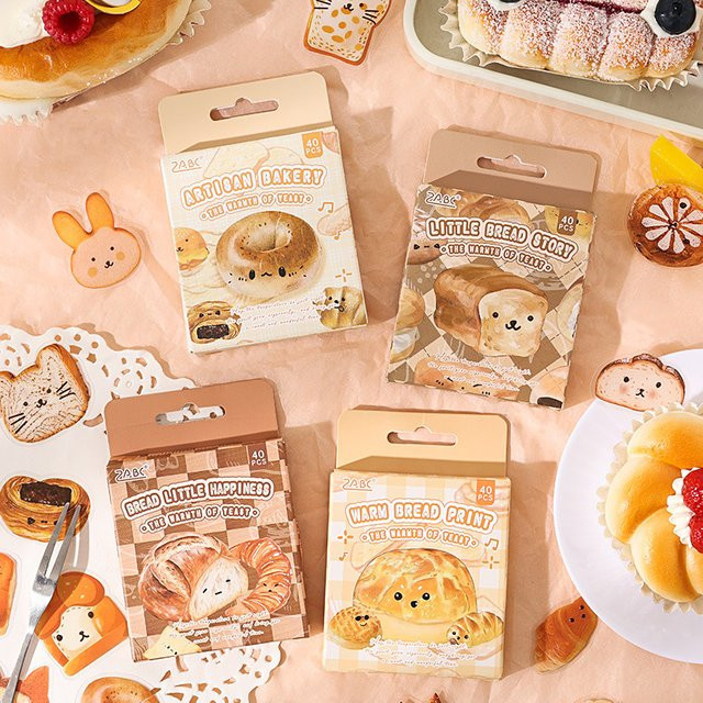 40 Stück Brot-Thema Aufkleber in Multicolour für DIY-Collagen, Scrapbooking und handgefertigte Tagebücher - Bild 1