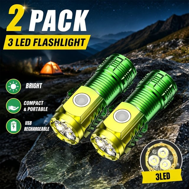 ZHIYU Mini-LED-Taschenlampe, wiederaufladbare wasserdichte Notfall-Blitzlampe mit Stiftclip - Bild 1