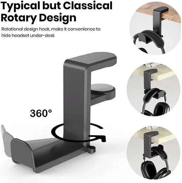 AILEHKUO Tisch-Clip Kopfhörerhalter Organizer für Gaming-Kopfhörer und Airpods Max in Schwarz oder Weiß - Bild 1
