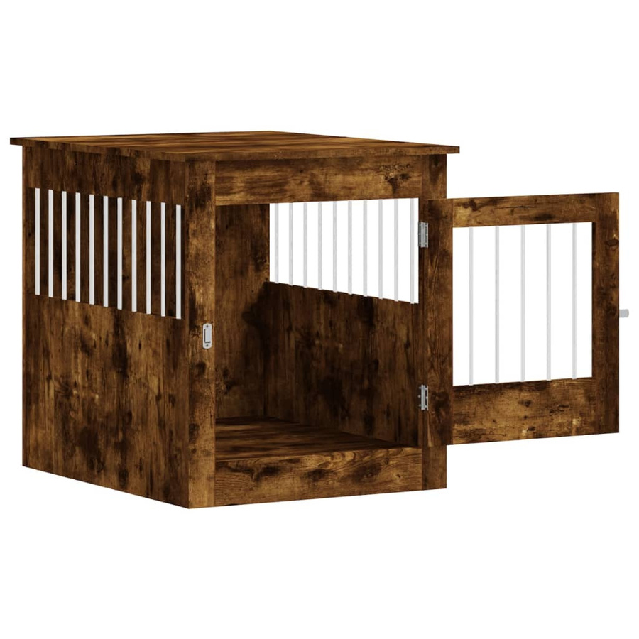 Vidaxl Hundezwinger aus Holz und Metall in Geräucherte Eiche, Braun, B/T/H: 64,5 x 80 x 71 cm - Bild 2