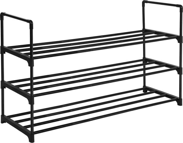 Songmics Schuhregal mit 3 Ebenen in Schwarz, B/T/H: 92 x 30 x 55 cm - Bild 1