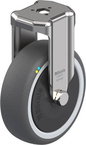 Blickle Bockrolle BKRXA-PATH 101KFD-ELS aus Edelstahl in Silber und Grau mit 100 mm Rad-Durchmesser und 120 kg Tragfähigkeit - Bild 1
