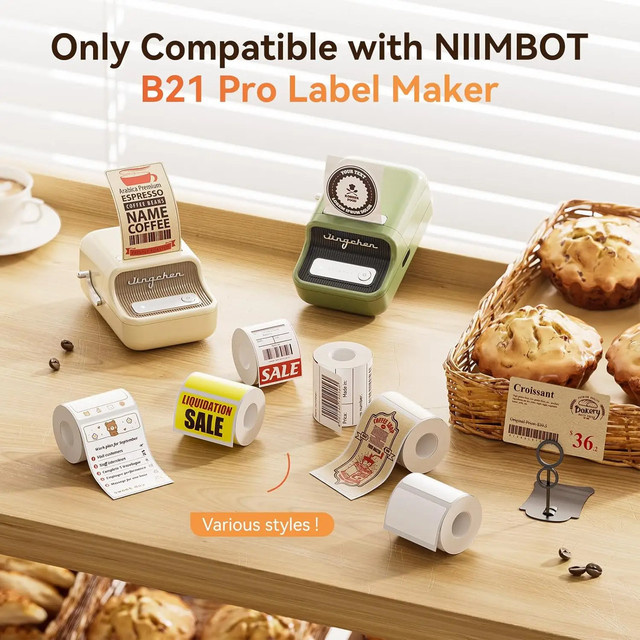 Niimbot Dual-Temperatur-Etikettenpapier in Rot und Schwarz für B21Pro Drucker, selbstklebende Aufkleber für vielseitige Anwendungen - Bild 1