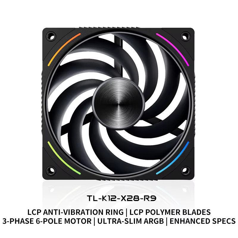 Thermalright TL-K12-X28-R9 Gehäuse Lüfter in Schwarz, 12 cm, B/T/H: 12 x 12 x 2,5 cm - Bild 4