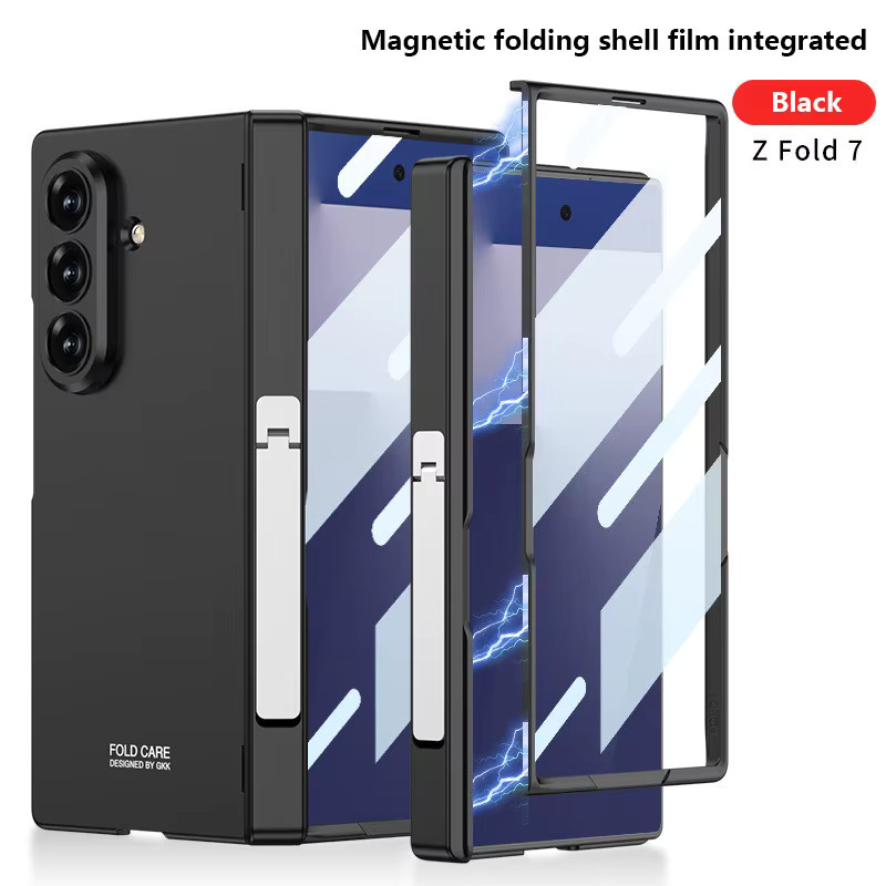 Robuste magnetische Business-Handyhülle mit Rebound-Scharnier für Samsung Galaxy Z Fold 7 in Schwarz und Grün - Bild 4