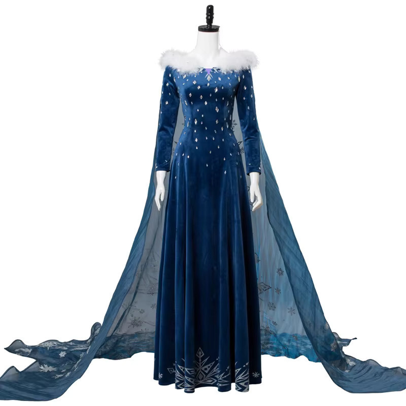 Schneestil Prinzessinnenkleid-Set, Cosplay-Kostüm, Blau - Bild 1