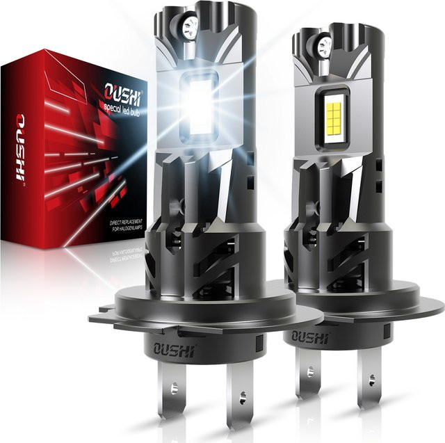 OUSHI 2er-Set H7-LED-Scheinwerfer für Autos, 6000 K Weiß mit Lüfter - Bild 1