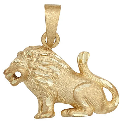 Colfem Anhänger Sternzeichen Löwe, 925 Sterling Silber, gold vergoldet, matt, Unisex - Bild 1