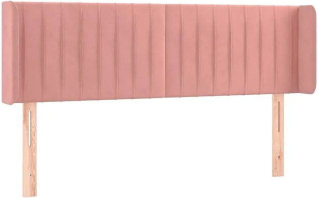 vidaXL LED Kopfteil aus Samt in Rosa mit USB-Ladeanschluss und integrierter Beleuchtung, B/T/H: 147 x 16 x 78/88 cm - Bild 1