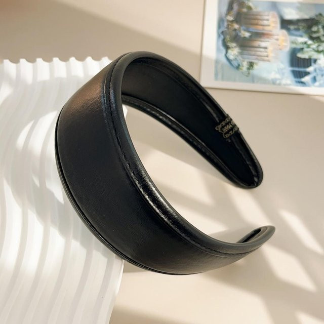 Haarreifen PU-Leder, grau, Damen - Bild 1