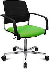 Schäfer Shop Genius Besucherstuhl SSI Proline Visit S3+ mit Netzrückenlehne und Universalrollen, apfelgrün/schwarz - Bild 1