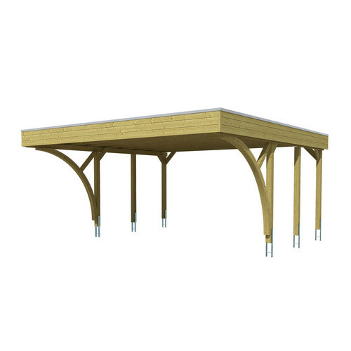 SKANHOLZ Carport Friesland aus Fichte mit zwei Einfahrtsbögen und Flachdach in Grün, B: 546 cm, T: 555 cm - Bild 3