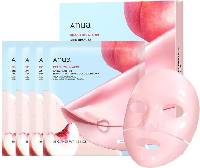 Anua Peach 70 Niacin Kollagenmaske, Gel, 4 x 38g, Unisex - Bild 1