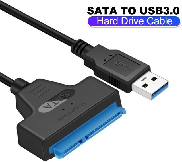 VORILYNEX SATA zu USB 3.0 Adapterkabel für 2,5 Zoll HDD/SSD, Externer Festplattenkonverter mit UASP-Unterstützung und USB-C, Schwarz, Länge: 30 cm - Bild 1
