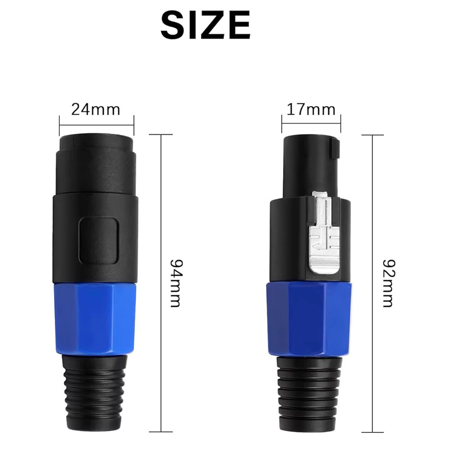 FRHY 2-teiliges 4-poliges Lautsprecher-Stecker- und Buchsen-Set in Blau für professionelle Soundsysteme - Bild 3