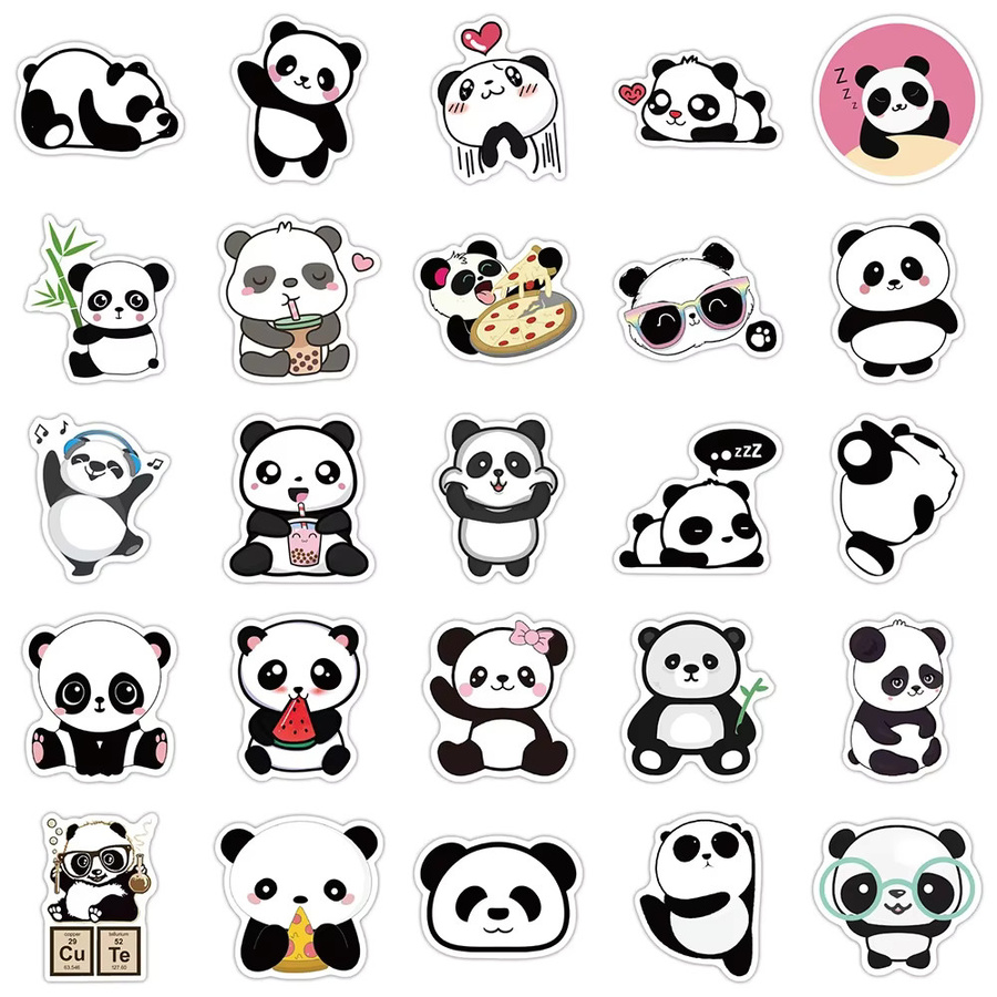 GOGOTU Panda Cartoon Tier Aufkleber, 50-teiliges Set - Bild 2