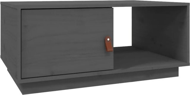 vidaXL Couchtisch aus massivem Kiefernholz in Grau, rustikaler Couchtisch, B/T/H: 80 x 50 x 35,5 cm - Bild 1