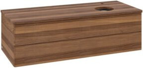 V&B Waschtischunterschrank Antao mit Beleuchtung, Farbe Walnuss und Weiß, B/T/H: 120 x 50 x 50 cm - Bild 1